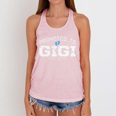 Promoted To Gigi Est 2024 Mothers Day First Time Mom Women's Knotted Racerback Tank