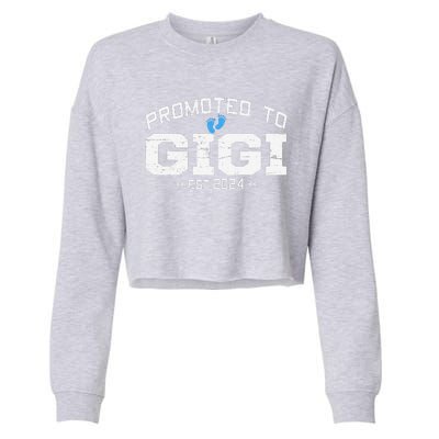 Promoted To Gigi Est 2024 Mothers Day First Time Mom Cropped Pullover Crew