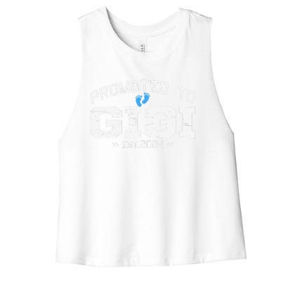 Promoted To Gigi Est 2024 Mothers Day First Time Mom Women's Racerback Cropped Tank