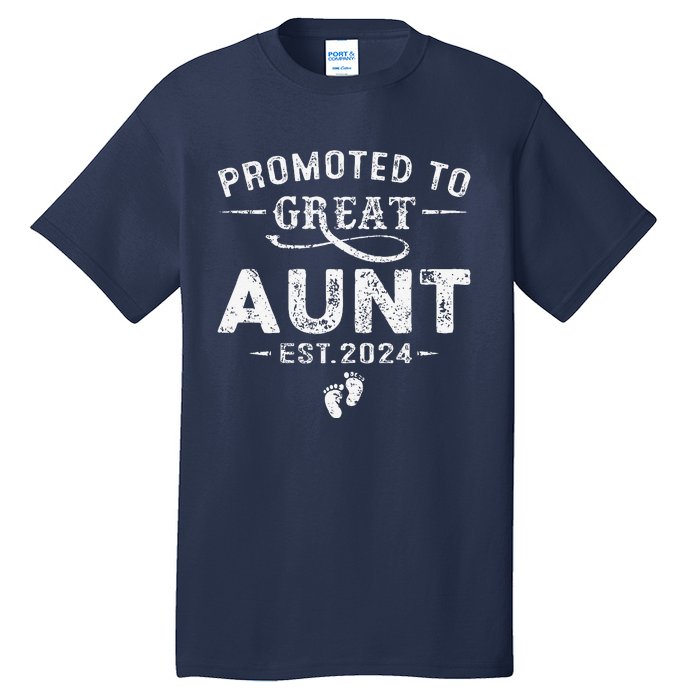 Promoted To Great Aunt 2024 Mothers Day First Time Mom Tall T-Shirt