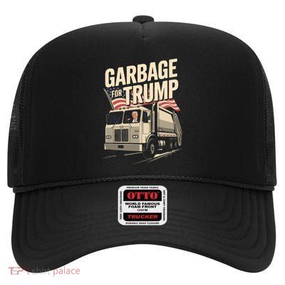Proud Trump Garbage Supporter Garbage For Trump Garbage High Crown Mesh Back Trucker Hat