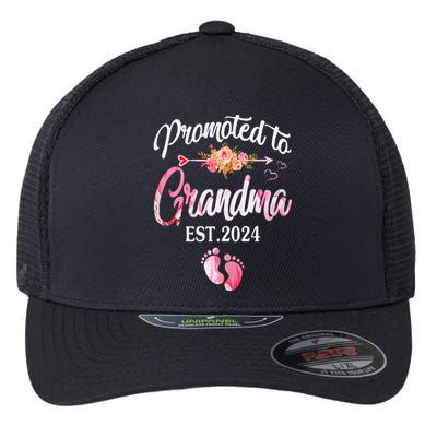 Promoted To Grandma 2024 First Time New Grandma Pregnancy Flexfit Unipanel Trucker Cap