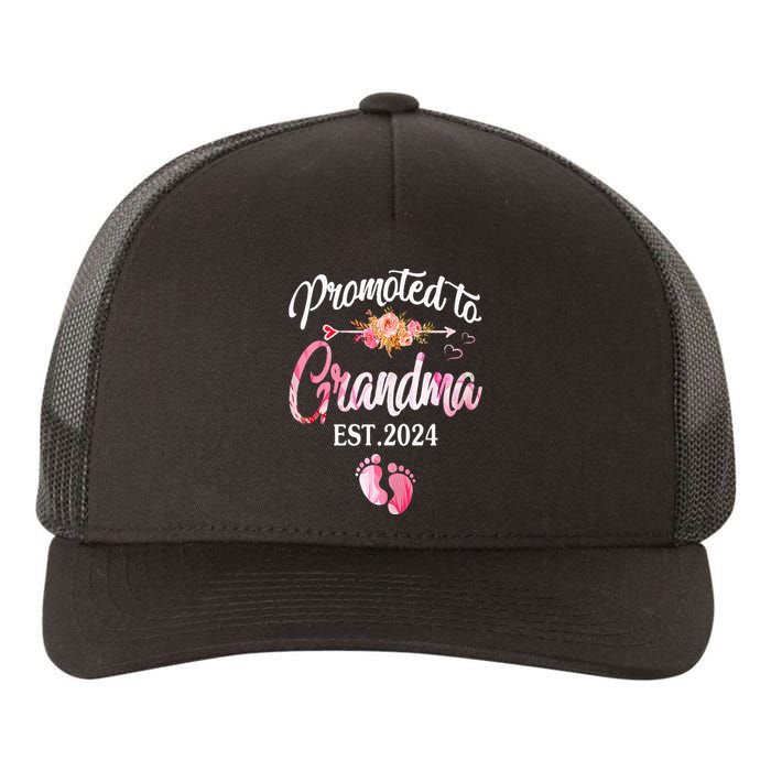 Promoted To Grandma 2024 First Time New Grandma Pregnancy Yupoong Adult 5-Panel Trucker Hat