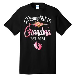 Promoted To Grandma 2024 First Time New Grandma Pregnancy Tall T-Shirt