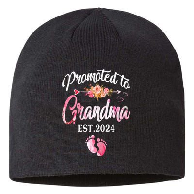 Promoted To Grandma 2024 First Time New Grandma Pregnancy Sustainable Beanie