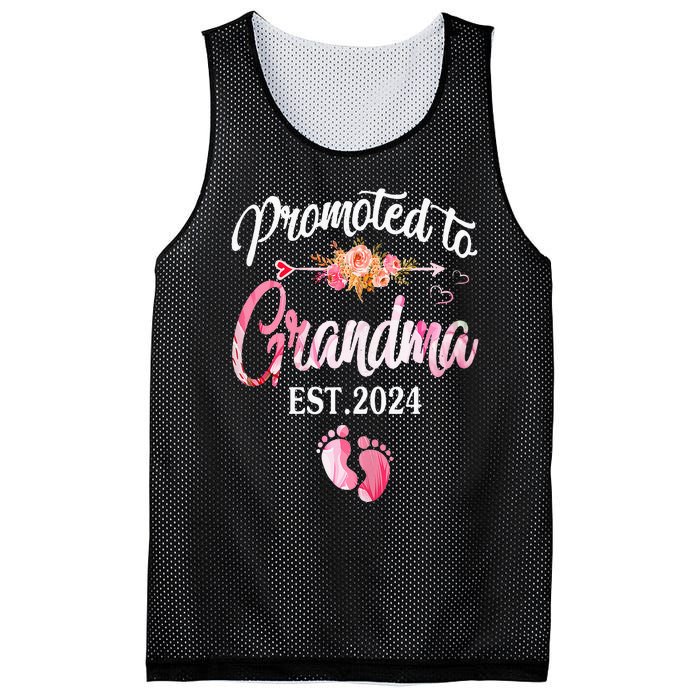 Promoted To Grandma 2024 First Time New Grandma Pregnancy Mesh Reversible Basketball Jersey Tank