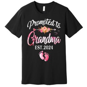 Promoted To Grandma 2024 First Time New Grandma Pregnancy Premium T-Shirt