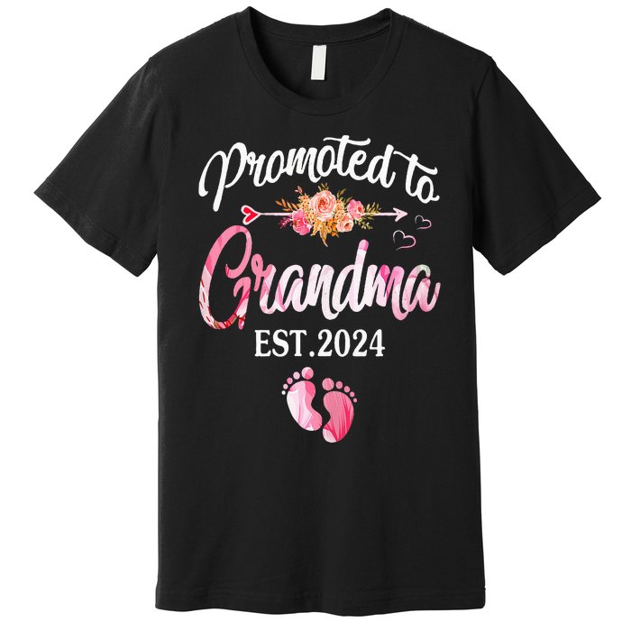 Promoted To Grandma 2024 First Time New Grandma Pregnancy Premium T-Shirt