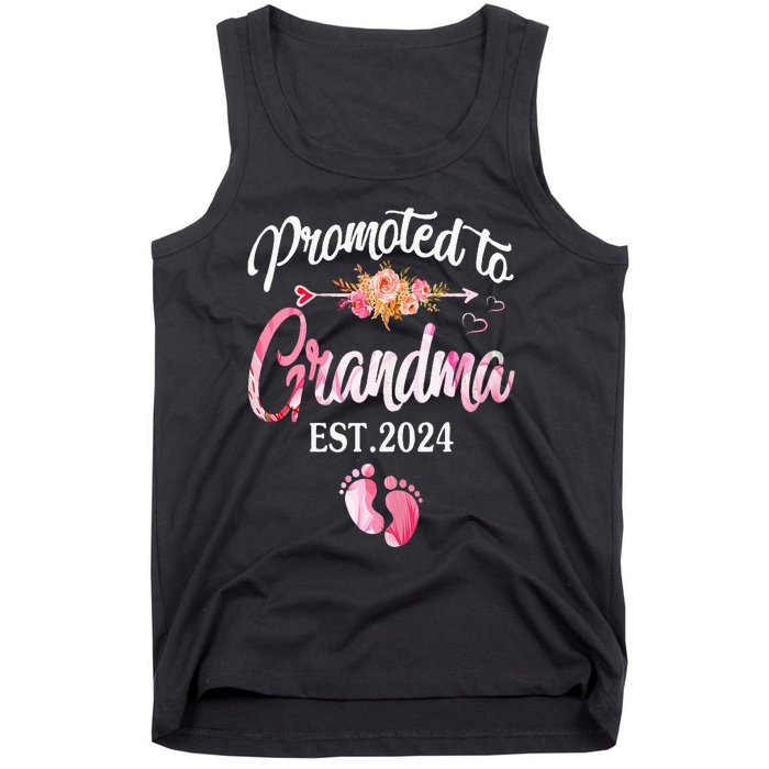 Promoted To Grandma 2024 First Time New Grandma Pregnancy Tank Top