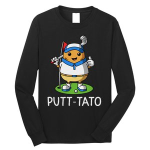 Putt Tato Golfing Potatoes Potato Funny Golf Player Pun Long Sleeve Shirt