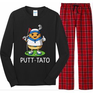 Putt Tato Golfing Potatoes Potato Funny Golf Player Pun Long Sleeve Pajama Set