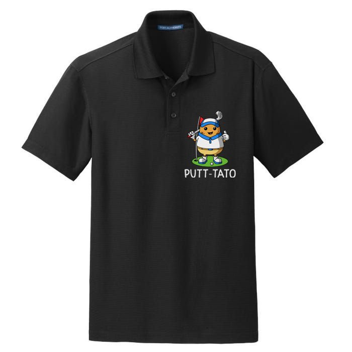 Putt Tato Golfing Potatoes Potato Funny Golf Player Pun Dry Zone Grid Polo