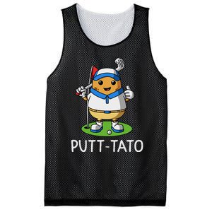 Putt Tato Golfing Potatoes Potato Funny Golf Player Pun Mesh Reversible Basketball Jersey Tank