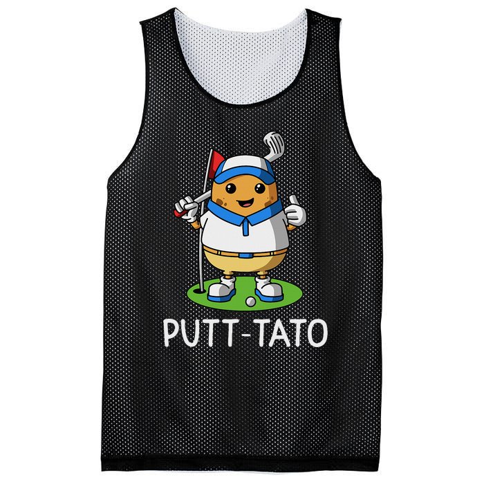 Putt Tato Golfing Potatoes Potato Funny Golf Player Pun Mesh Reversible Basketball Jersey Tank