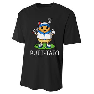 Putt Tato Golfing Potatoes Potato Funny Golf Player Pun Performance Sprint T-Shirt