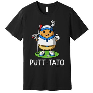 Putt Tato Golfing Potatoes Potato Funny Golf Player Pun Premium T-Shirt