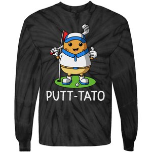 Putt Tato Golfing Potatoes Potato Funny Golf Player Pun Tie-Dye Long Sleeve Shirt