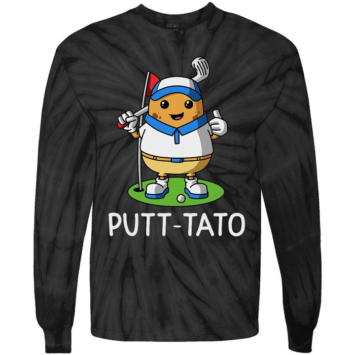 Putt Tato Golfing Potatoes Potato Funny Golf Player Pun Tie-Dye Long Sleeve Shirt