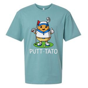 Putt Tato Golfing Potatoes Potato Funny Golf Player Pun Sueded Cloud Jersey T-Shirt