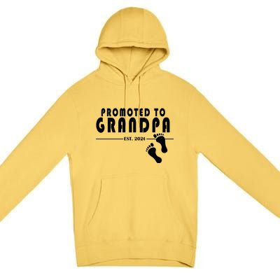 Promoted To Grandpa Established 2024 Premium Pullover Hoodie