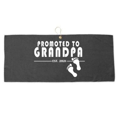 Promoted To Grandpa Established 2024 Large Microfiber Waffle Golf Towel