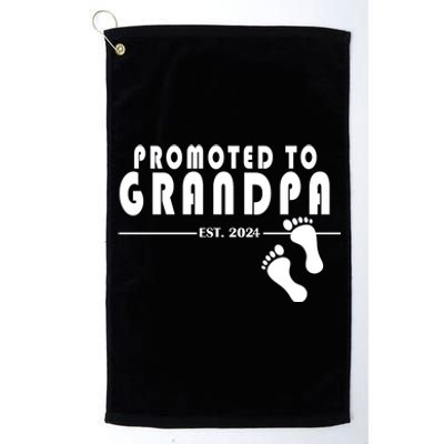 Promoted To Grandpa Established 2024 Platinum Collection Golf Towel