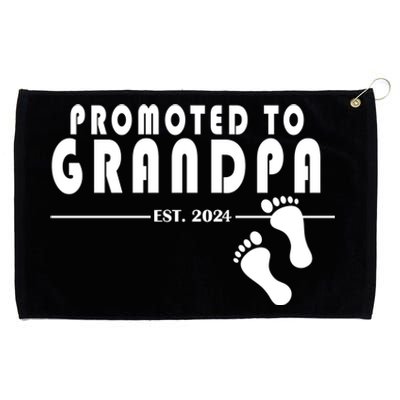 Promoted To Grandpa Established 2024 Grommeted Golf Towel