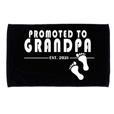 Promoted To Grandpa Established 2024 Microfiber Hand Towel