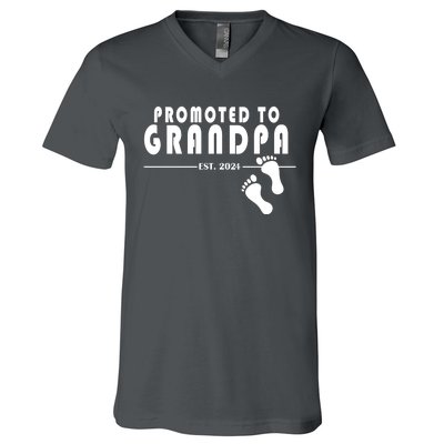 Promoted To Grandpa Established 2024 V-Neck T-Shirt