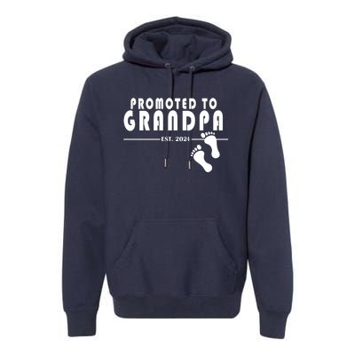 Promoted To Grandpa Established 2024 Premium Hoodie