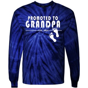 Promoted To Grandpa Established 2024 Tie-Dye Long Sleeve Shirt