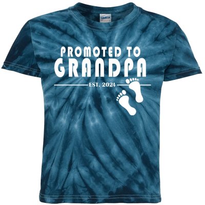 Promoted To Grandpa Established 2024 Kids Tie-Dye T-Shirt