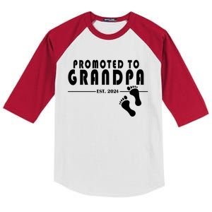 Promoted To Grandpa Established 2024 Kids Colorblock Raglan Jersey