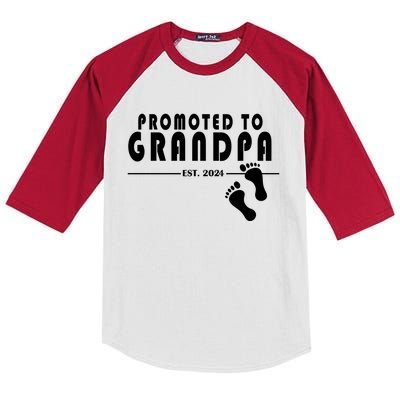 Promoted To Grandpa Established 2024 Kids Colorblock Raglan Jersey