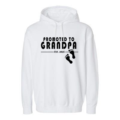 Promoted To Grandpa Established 2024 Garment-Dyed Fleece Hoodie