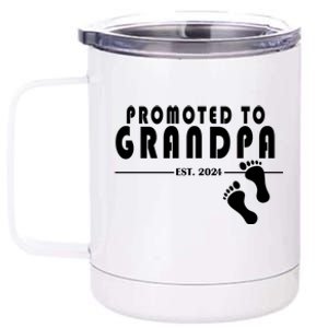 Promoted To Grandpa Established 2024 12 oz Stainless Steel Tumbler Cup