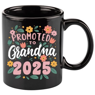 Promoted To Grandma 2025 First Time New Grandma Pregnancy 11oz C Handle Ceramic Mug