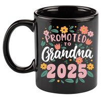 Promoted To Grandma 2025 First Time New Grandma Pregnancy 11oz C Handle Ceramic Mug