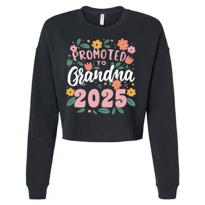 Promoted To Grandma 2025 First Time New Grandma Pregnancy Cropped Pullover Crew
