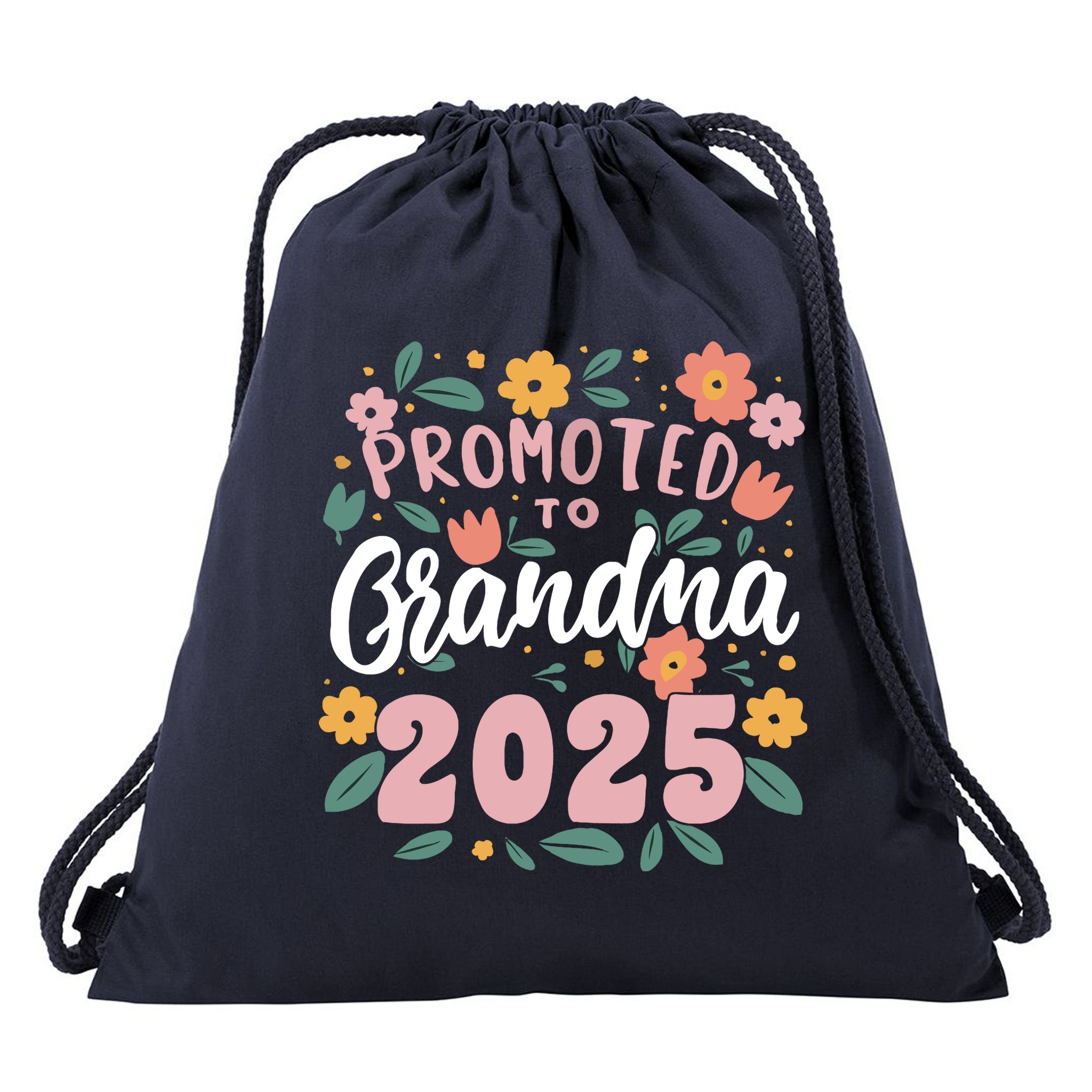 Promoted To Grandma 2025 First Time New Grandma Pregnancy Drawstring Bag