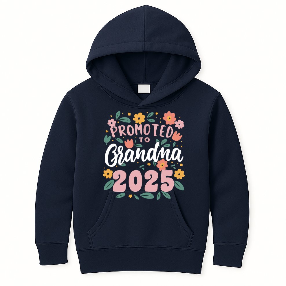 Promoted To Grandma 2025 First Time New Grandma Pregnancy Kids Hoodie
