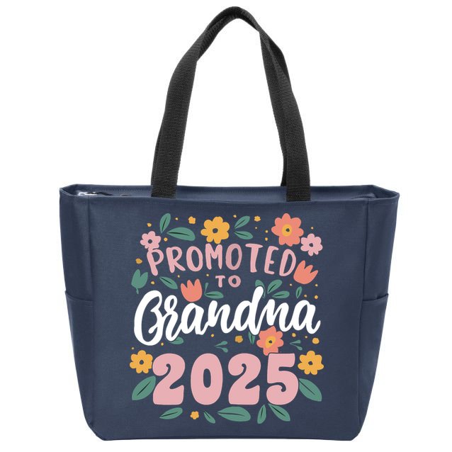 Promoted To Grandma 2025 First Time New Grandma Pregnancy Zip Tote Bag