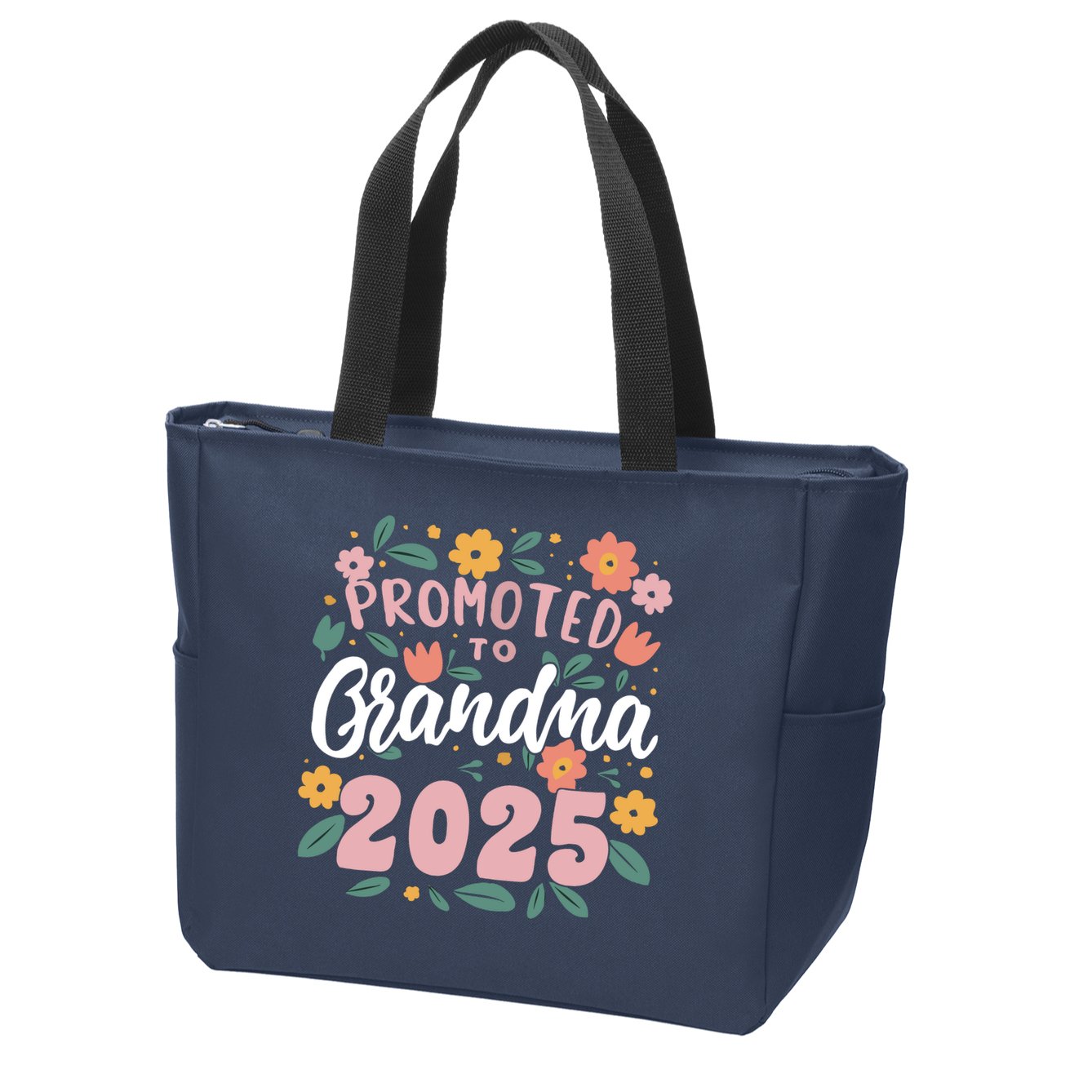 Promoted To Grandma 2025 First Time New Grandma Pregnancy Zip Tote Bag