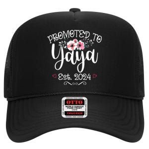 Promoted To Gg Est 2024 Mothers Day Soon To Be Grandma 2024 High Crown Mesh Back Trucker Hat