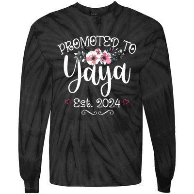 Promoted To Gg Est 2024 Mothers Day Soon To Be Grandma 2024 Tie-Dye Long Sleeve Shirt