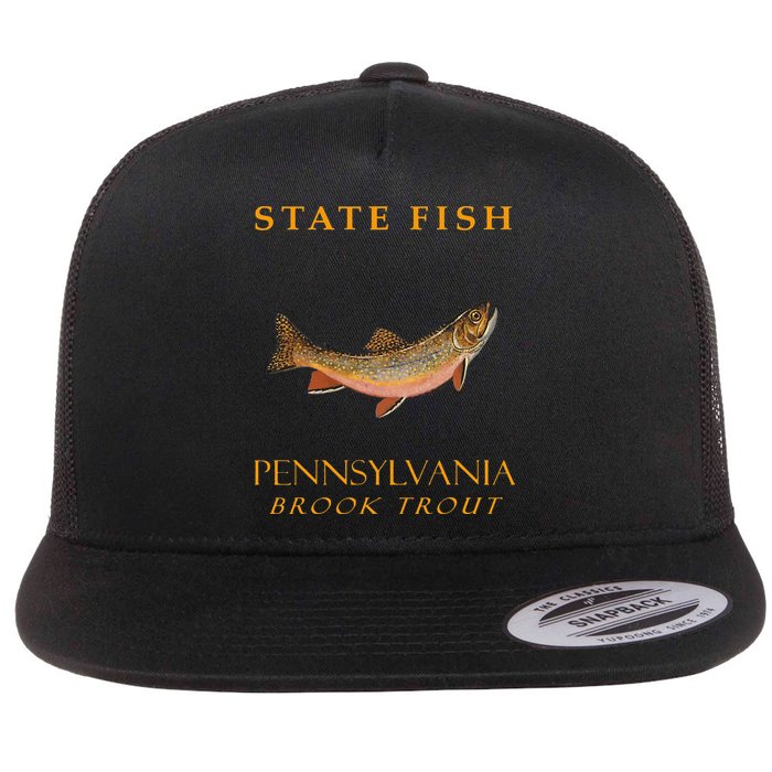 Pennsylvania Territory Game Fish The Brook Trout Flat Bill Trucker Hat