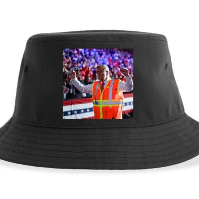 President Trump Garbage Truck Worker Vest Maga 2025 Sustainable Bucket Hat