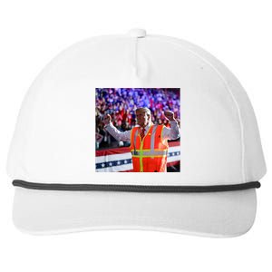 President Trump Garbage Truck Worker Vest Maga 2025 Snapback Five-Panel Rope Hat