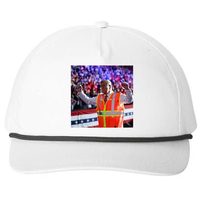 President Trump Garbage Truck Worker Vest Maga 2025 Snapback Five-Panel Rope Hat