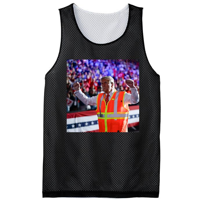 President Trump Garbage Truck Worker Vest Maga 2025 Mesh Reversible Basketball Jersey Tank